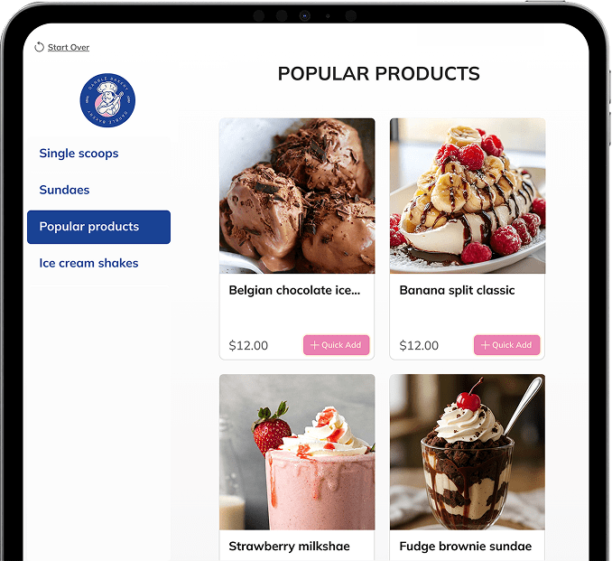 Self ordering kiosk