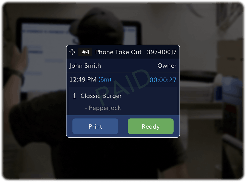 Ensure accurate packaging with customizable KDS print control for labels and delivery tickets
